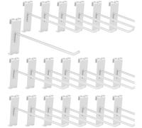 Waltool 20Pcs Gridwall Hooks, Metal Grid Panel Hanging Peg Hooks, Grid Wall Accessory for Clothes Storage, Home Organization, Retail Display (White, 8"/20CM)