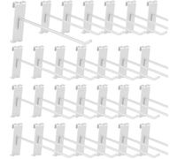 Waltool 20Pcs Gridwall Hooks, Metal Grid Panel Hanging Peg Hooks, Grid Wall Accessory for Clothes Storage, Home Organization, Retail Display (White, 6"/15CM)