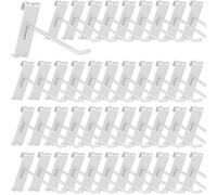 Waltool 20Pcs Gridwall Hooks, Metal Grid Panel Hanging Peg Hooks, Grid Wall Accessory for Clothes Storage, Home Organization, Retail Display (White, 4"/10CM)