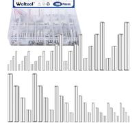 Waltool 280Pcs 304 Stainless Steel Dowel Pin, M1.5 M2 M2.5 M3 M4 M5 M6 Shelf Support Pegs Pin Rod Fasten Elements for Machinery Manufacturing, Industry, Furniture Installation (28 Sizes)