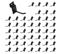 Waltool 50Pcs 2 Inches Black Slatwall Panel Hooks Bulk Set, Metal Slat Wall Hanging Display Hanger Hooks, Pegboard Organizer for Gridwall Garage Shop Retail