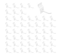 Waltool 50Pcs 2 Inches White Slatwall Panel Hooks Bulk Set, Metal Slat Wall Hanging Display Hanger Hooks, Pegboard Organizer for Gridwall Garage Shop Retail