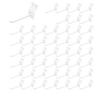Waltool 50Pcs 4 Inches White Slatwall Panel Hooks Bulk Set, Metal Slat Wall Hanging Display Hanger Hooks, Pegboard Organizer for Gridwall Garage Shop Retail