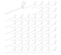 Waltool 50Pcs 8 Inches White Slatwall Panel Hooks Bulk Set, Metal Slat Wall Hanging Display Hanger Hooks, Pegboard Organizer for Gridwall Garage Shop Retail