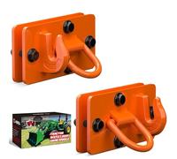 waltyotur 2 Pack Max 15000 lbs Tractor Bucket Hooks with Tie Down Ring Grade 70 Forged Steel Bolt On Grab Hook Tow Hook Mount with Backer Plate Replacement for Tractor Bucket RV UTV Truck