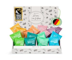 WALTZ 7 Shower Steamers Set, 16 Pieces, 8 Scents, Shower Bombs Made in EU, Natural Essential Aromatherapy Oils, Unique Spa Stress Relief, Pamper Gift for Women, Men, Mum, Grandma, Birthday