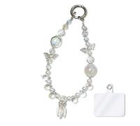 WALXINK Crystal Keychain Beaded Phone Wrist Strap Charm for Women Sparkling Wristlet Bracelet Cellphone Lanyard with Tether Tab