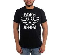 Wamake Waylon Jennings Outlaw Country Music T Shirt Funny Vintage Gift MenCasual Round Neck T Shirt Black XXL