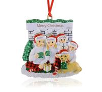 Wamantic Personalised Christmas Decorations, Custom Christmas Ornaments Family of 2-8 Name, Personalised Christmas Tree Ornament Decorations Creative Xmas Ornaments Home Decorations (5-Names, Color-3)