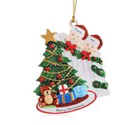 Wamantic Personalised Christmas Decorations, Custom Christmas Ornaments Family of 2-8 Name, Personalised Christmas Tree Ornament Decorations Creative Xmas Ornaments Home Decorations (2-Names, Color-5)