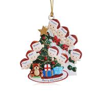 Wamantic Personalised Christmas Decorations, Custom Christmas Ornaments Family of 2-8 Name, Personalised Christmas Tree Ornament Decorations Creative Xmas Ornaments Home Decorations (9-Names, Color-5)