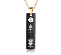 Wamantic Personalized Spotify Scan Code Music Necklace Custom Bar Pendant Necklace for Women Men Engraved Name Stainless Steel Necklace Jewellery Gift(black)