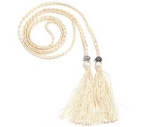 Wambere 1 Piece Women's Braided Waist Belt Fringe Belt Waist Rope Cord Belt Thin Tassel Braided Tassel Belt Woven Tassel Chain Belt for Women Dresses, Army Green, beige, One Size