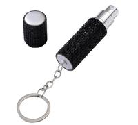 Wambere 1 x 10 ml Rhinestones Perfume Bottle Perfume Atomiser Keyring Pocket Atomiser Refillable Empty Perfume Atomiser Portable Spray Bottle for Travel Going Out Walks Black