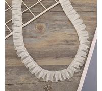 Wambere 5 Yards 2.5 cm Lace Ribbon, Ruffled Lace Trim, Elastic Fabric, Lace Trim, Vintage Lace Trimming, Decoration, for DIY Sewing Crafts Wedding Decoration Scrapbooking Gift Wrapping, Beige