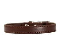 Wambere Bunte Halsbänder in Verschiedenen Größen Hundehalsbänder Katzenhalsband Hunde Halsband für Hunde aus Leder,für Welpen Kleine Mittlere Hunde,Katzen,Verstellbare Halsband,Braun,2.5x50