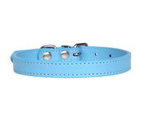 Wambere Colourful Collars in Various Sizes Dog Collars Cat Collar Dog Collar for Dogs Made of Leather, for Puppies, Small, Medium Dogs, Cats, Adjustable Collar, Blue, 1.5 x 30 cm