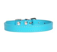 Wambere Colourful Collars in Various Sizes Dog Collars Cat Collar Dog Collar for Dogs Made of Leather, for Puppies, Small, Medium Dogs, Cats, Adjustable Collar, Lake Blue, 2.5 x 50 cm