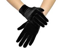 Wambere Damen Satin Classic Opera Fest Party Handschuhe - Audrey Hepburn 1920er Stil, Elastisch, Erwachsene Größe, Handgelenklange Kurze Samt Handschuhe für Kostüm