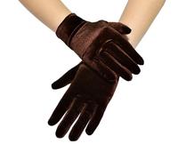 Wambere Damen Satin Classic Opera Fest Party Handschuhe - Audrey Hepburn 1920er Stil, Elastisch, Erwachsene Größe, Handgelenklange Kurze Samt Handschuhe für Kostüm