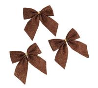 Wambere Pack of 10 Bows Christmas Tree, Christmas Bow, Decorative Bow, Bell, Christmas Tree Decoration, Decorative Bows Decoration for Christmas Tree Decorations, Wedding, Birthday, Christmas, Brown