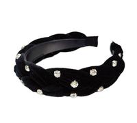 Wambere Velvet Headband, Women's Twist Hair Band, Hair Accessories, Women's Headband, Twisted Knotted Headbands, Headpiece for Daily Wear, Black C