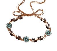 Wambere Women's Braided Waist Belt, Boho Dress, Waist Belt, Tassels Belt Rope, Woven Waist Chain Made of Wooden Beads, Adjustable Cord Belt, Rope Belt, for T-Shirts, Long Shirts, Dresses, D