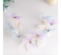 Wambere Women's Dragonfly Headband Headdress Hair Band Vintage Headband Hair Accessories Dragonfly Headbands Women Hair Accessories Headwear for Wedding Cosplay Wedding Dress Accessories, Blue Purple