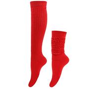 Wambere Women's Knee Stockings, Long Socks, Knee Stockings, High Socks, Thighs Socks, Higher Socks, Thigh High Stockings, Suitable for Daily Use, Cosplay, Stage Performance, Red
