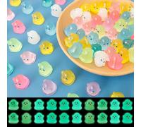 WAMEITF 100 Pcs Mini Resin Figurines, Crack Resistant Fade Resistant, Glow in The Dark Mini Resin Figurine, Halloween Tiny Glow in the Dark Ghost Ornaments for Halloween Decoration Indoor and Porch