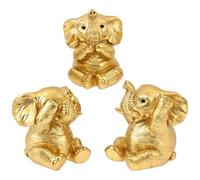 WAMEITF 3Pcs Elephant Statue Home Decor, Synthetic Resin Elephant Figurines Gifts, Cute Elephants Garden Ornaments for Pond, Patio, Garden, Living Room, Bedroom, Shelf Decoration(golden)