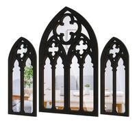 WAMEITF 3Pcs Large Gothic Mirrors Wall Decor, Cathedral Indoor Mirror Sticker, Acrylic Arch Mirror Vintage, Self Adhesive Gothic Home Decor for Living Room Bathroom Bedroom
