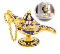 WAMEITF Vintage Aladdin Magic Lamp, Aladdin Genie Lamp Decor, Classic Wishing Light, Legend Magic Genie Light for Home Tabletop Decoration Party Birthday Halloween(blue)