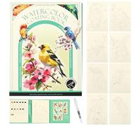 WAMEITF Water Coloring Books for Adult, Innovative Tri Fold, Portable Creative Stress Relief Coloring Kit, Watercolor Painting Book, Art Therapy Travel Set for Adult for Beginner Enthusiast