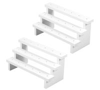 WAMEITF White Lollipop Holder 3 Tier, Wood Cake Pop Display Stand, 15 Holes, Easy Store Save Space, 27×12×12 cm, Sucker Display Riser for Birthday Party, Tea Party, Prom, Bake(2 pcs)