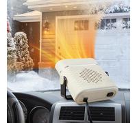WAMHEET Car Heater 12V, Portable Car Heater, Plug into Cigarette Lighter, 2 Mode Heating Fan, Quick Defroster Demister Defogger for Winter Windshield, Cars, SUVs & Old Vehicles (White)