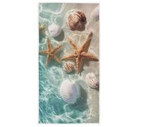 Wamika Beach Summer Hand Towels Seashells Starfishs Face Towel Ocean Sea Soft Thin Guest Towel Portable Kitchen Tea Towels Dish Washcloths Bath Decorations Housewarming Gifts 16 X 30 in