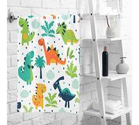 Wamika Cute Dinosaur Hand Towels for Kids Boys Forest Dino Dragon Thin Face Towel Soft Guest Towel Portable Kitchen Tea Dish Towels Washcloths Bath Decor Housewarming Gifts 16" X 30"