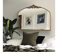 WAMIRRO Arched Mirror,Gold Traditional Vintage Ornate Baroque Mirror,Antique Brass Mirrors for Entryway/Fireplace/Living Room/Hallway/Bathroom.36 X30 Gold