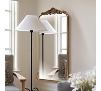 WAMIRRO Arched Vintage Black Traditional Ornate Baroque Mirror, Antique Brass for Entryway/Fireplace/Living Room/Hallway/Bathroom, 22"X48" Gold