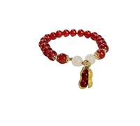 WAMIZEU Hetian Jade Bell Prayer Peace Bracelet,Lucky Feng Shui Bracelet Natural Jade Bracelets,Chinese Handmade Jewelry for Mother (S82)