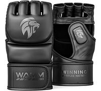 WAMM Sports MMA Gloves - for Men & Women - MAXForce EVE Anti-Injury Shock Absorb Boxing Gloves - POWERFlex Kickboxing Gloves - Half Finger, Open Palm for Muay, Sparring, Punching Bag (Large/X-Large)