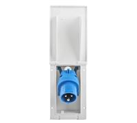 wamovo CEE External Socket White Splashproof 200-250 V, 16 A, 3-Pin