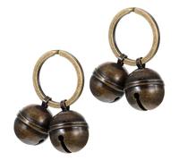 Wamu 2 Pcs Dog Bells for Pet Tracking, Extra Loud Cat Copper Bells for Collar, Vintage Small Brass Charms Pendant for Pet Anti Lost Tracker Training Accessories