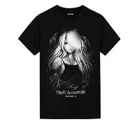 wan 2021 New Men's and Women's Nier:Automata T-Shirt Short-Sleeved Top Anime Printed T-Shirt Nier:Automata Printing Men's and Women's Universal Short-Sleeved T-Shirt Undershirt Round Neck-L Black
