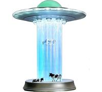 WAN TAI UFO Cow Abduction Lamp - Funny LED Lamp with Miniature Cows, Touch Sensor Alien Desk Light for Sci-Fi Fans & Space Decor Lovers