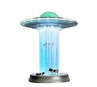 WAN TAI UFO Model Cow Abduction Alien Decoration Area 51 UFO Lamp Spacecraft Space Lover Living Room Bedroom Shop Decorative Lights Cool Gifts Touch LED Desk Lamp Night Light (Galaxy II)