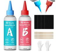 WAN2TLK 30 Minute Epoxy Adhesive 250ml, 2 Part Epoxy Glue Clear, Slow Curing Epoxy Resin Glue for Repairing Ceramics, Porcelain, Glass, Acrylic, Plastic, Wood, Metal, Stone, etc