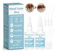 WAN2TLK 60g Wood Glue, Wood Glue Strong for Furniture, Fast Setting, Dries Clear, Wood Adhesive for All Wood, Wooden Furniture, Wooden Crafts - 6 Applicator Nozzles