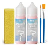 WAN2TLK Masking Fluid for Watercolor Painting 120ml Red with a Paintbrush and Eraser - Art Masking Fluid Pen Watercolor Medium Art Supplies for Artists